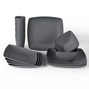 Service de vaisselle 16 pièces pour usage domestique en gros ensemble d'assiettes en paille de blé, bol et tasses pour 4 personnes - Product Image 4