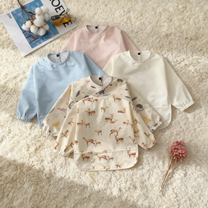 Tablier de bébé imprimé animaux mignons, imperméable en PU, à manches longues, pour l'alimentation et les repas, pour tout-petits - Product Image 3