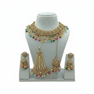 Royal White Alloy Ethnic Pearl Kundan Bridal <b>Set</b> Heavy <b>Gold</b> Plated Choker Handcrafted Engagement Wedding Anniversary Party Gift - Product Image 2