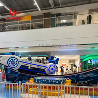 Manège Électrique Voiture Volante Lune, Simulateur de Conduite sur Piste Courbe, Machine à Balançoire pour Parcs et Centres Commerciaux, Idéal pour la Location Commerciale