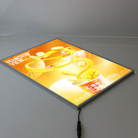 Caja de luz LED de publicidad personalizada A1 A2 A3 A4 Caja de luz de marco de póster de menú de vidrio templado rectangular ultrafino superbrillante