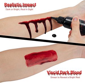 Faux sang d'Halloween 60 ml en gel, réaliste, lavable, pour effets spéciaux (SFX), maquillage corporel, effet coagulé, épais, sûr pour les enfants - Product Image 1