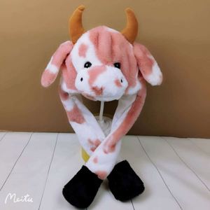 Cache-oreilles LED lumineux multicolores en forme de lapin de dessin animé, chapeau en peluche animale avec oreilles mobiles et sautillantes, jouets en peluche en coton PP pour le soulagement du stress - Product Image 6