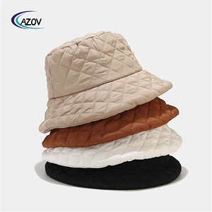 Chapeau Bob Azov-yt en Tissu Matelassé Uni pour l'Automne, Léger et Doux, Motif Plaid Simple, Idéal pour se Tenir au Chaud - Product Image 1