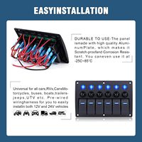 Nouveau panneau de commutation à bascule LED ABS 8 voies 12V/24V IP65 étanche pour bateau, marine, automobile