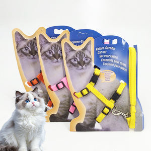 Set Tali Kekang dan <span class=keywords><strong>Harness</strong></span> Dada Kucing Berkualitas Tinggi, Dapat Disesuaikan, Bahan Poliester Sederhana untuk Kucing Kecil - Product Image 3