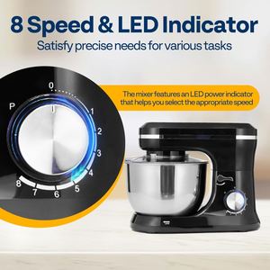 Promotion : Batteur sur socle planétaire électrique 5L/8L avec bol mélangeur, design à tête inclinable, 6 vitesses, 1000-1500W, classe d'efficacité énergétique, usage commercial - Product Image 4