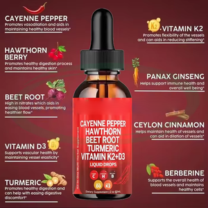 Aceite de Capsaicina Halal de 60 ml con Hawthorn, Vitamina D3 K2, Remolacha Orgánica, Cúrcuma y Curcumina, Gotas Líquidas de <span class=keywords><strong>Pimienta</strong></span> de <span class=keywords><strong>Cayena</strong></span> para el Cabello - Product Image 2