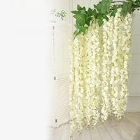 Guirlande artificielle en soie de glycine, 12 pièces, 3,6 pieds/pièce, blanche, dense, résistante aux UV, écologique, pour décoration intérieure/extérieure, mariage, fête, maison
