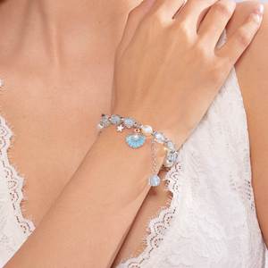 สร้อยข้อมือจี้เปลือกหอยคริสตัลสวยงามใหม่สำหรับผู้หญิง สร้อยข้อมือประดับมุกเทียมรูปปลาดาวน่ารัก ของขวัญเครื่องประดับมิตรภาพสำหรับสาวๆ - Product Image 2