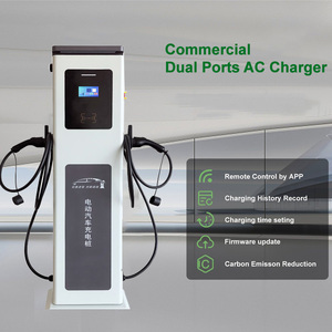 สถานีชาร์จรถยนต์ไฟฟ้าแบบติดตั้งบนพื้น 7kW-22kW พร้อมระบบสมาร์ท คอนเนคเตอร์คู่ รองรับ Wifi RFID Type 2 ชาร์จไฟ AC - Product Image 4
