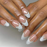 Faux Ongles Artificiels Acryliques Marque Privée Faux Ongles Fournisseur en Gros Luxe Ongles à Presser 24 Pièces Design Réutilisables