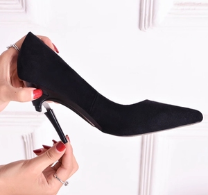 Vente en gros 2025 – Escarpins pliables pour femmes en cuir véritable, talons polyvalents fins, chaussures de mariée à bout pointu et talon haut - Product Image 3
