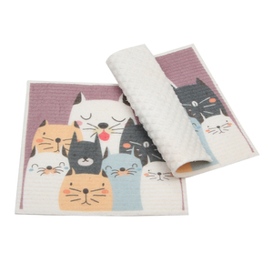 Wholesale 19.5 x 17.2 cm Sustainable <b>Tree</b> Cellulose Dishcloth Highly Absorbent Wiping Cloth OEM ODM Support - Product Image 1