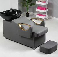 Chaises de shampooing modernes noires, bol en céramique, mobilier de salon personnalisé, chaise de lavage, lit pour poste de salon
