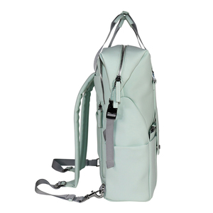 2 in 1 Minimalist Mint Green Nylon Laptop <b>Backpack</b> with Zipper Closure and Shoulder <b>Straps</b> Cross body bag - Product Image 5