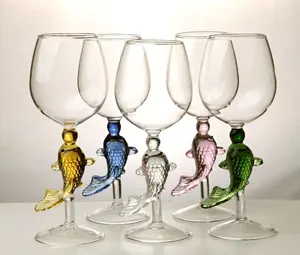 Long Stem Luxury Goblet Wine Glass Custom Crystal Wine Glasses Flamingo Cups