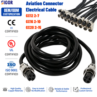 كابل محول طيران GX16/GX20/GX12 بـ 2-10 دبابيس ذكر/أنثى، مقاوم للماء بمعيار IP44، مصنوع من سبائك الزنك المطلية، للاستخدامات الإلكترونية