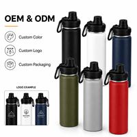Bouteille d'eau isotherme 32 oz en acier inoxydable 304, double paroi sous vide, sans BPA, pour le sport, le camping et la randonnée, avec logo personnalisé