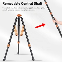 Trépied photo Prime Focus 280 cm avec axe central détachable, support de lampe portable à pliage inversé, bras de support de lampe