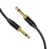Kabel Audio Stereo Koaksial Jantan ke Jantan 1m 6.35mm untuk Amplifier Mikrofon Bass Gitar Elektrik