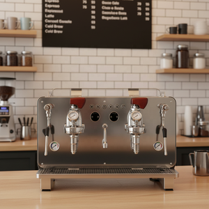 Machine à café expresso professionnelle à double groupe KE-200Pro avec pompe rotative, contrôle du débit électrique et bouton tactile pour café - Product Image 4