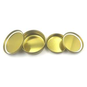 Boîte d'emballage en métal de <span class=keywords><strong>Caviar</strong></span>, boîte scellée en fer-blanc ronde de nourriture dorée, boîtes de <span class=keywords><strong>caviar</strong></span> vides de 5G 10G 30G <span class=keywords><strong>50G</strong></span> - Product Image 2