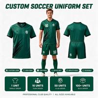 Maillots et shorts de football personnalisés pour hommes – Kit complet respirant 100 % polyester anti-humidité pour équipes sportives