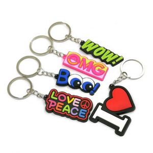 Custom Made Keychain Soft 3D Rubber PVC Key Chain Cartoon Letter Logo PVC Keyring - Product Image 5