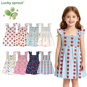 Venta caliente niños bebé niña vestidos de verano infantil sin mangas con volantes vestidos chico bambú cómodo faldas suaves - Product Image 1