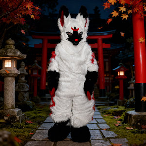 Disfraz de Mascota Profesional Personalizado de Perro Husky Blanco y Negro, Traje de Fursuit Humano, Juguete de Peluche Digitigrado de Anime, Fursuit de Animal - Product Image 2