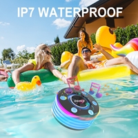Portabel Mini, 5W IPX7 speaker nirkabel tahan air RGB lampu LED koneksi gigi biru dengan cangkir isap