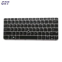 Baru untuk HP EliteBook 820 G3/820 G4/725 G3/725 G4 dengan Bingkai Perak laptop Keyboard Backlit AS