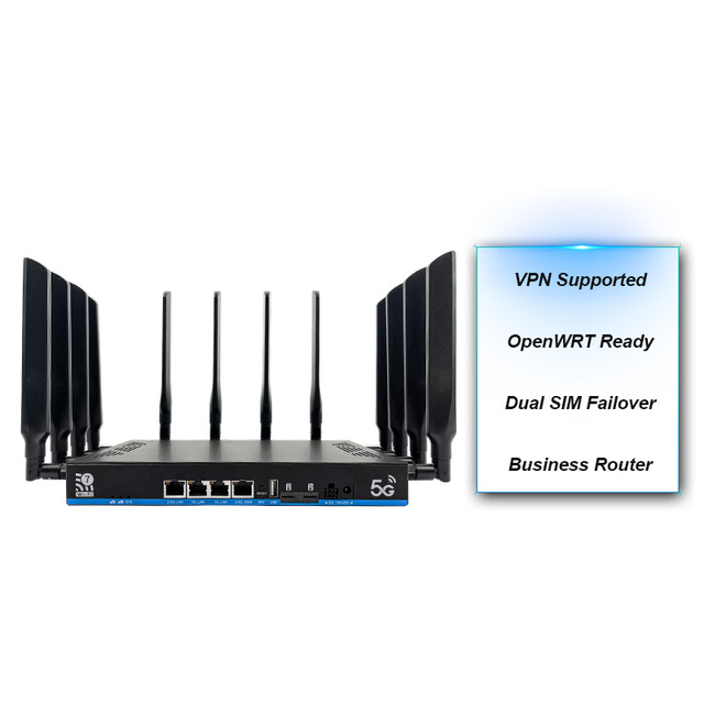 Manufactured New MT7988AV Chipset Encryption 1GB DDR4 NSA/SA Wifi7 Tri-band 2.4G&5.8G&6G 19000mbps 5g Dual Sim Slot Router VPN