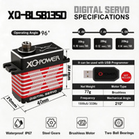 Servomoteur numérique XQ POWER S8135D 35KG pour voiture RC 1/8, avec siège de roulement renforcé et engrenage en acier résistant aux chocs, pour montage DIY
