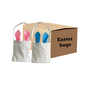 Bunny Egg <b>Bags</b> 100% Thick Polyester Canvas Children's Kids White Blank Sublimation Easter Gifts <b>Bag</b> for Party - Product Image 1