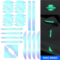 Autocollant de protection anti-rayures pour poignée de porte de voiture réfléchissant lumineux HUIJIE, film d'avertissement nocturne, fourniture OEM