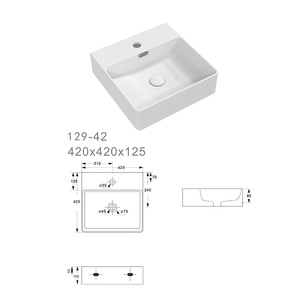 Servicio OEM: Lavabo de Cerámica Cuadrado para Baño de Hotel, Resistente a Altas Temperaturas - Product Image 3