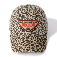 Gorra de béisbol personalizada de alta calidad con logotipo de imagen Vintage, gorra de algodón de 6 paneles, gorra de papá de leopardo con logotipo bordado informal a la moda Unisex