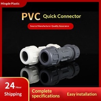 Raccord de tuyauterie d'alimentation en eau à connexion rapide femelle droite en PVC-U, modèle KSJT, tête hexagonale, 1/2-6 pouces, garantie 3 ans