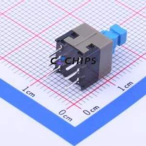 PB21E09471-32 Push Button Switch Through hole Component (THT) Switch No Lock Rectangle Button Through Hole 100mA - Product Image 1