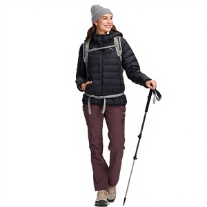 Women's <b>Quilted</b> Hooded Puffer <b>Jacket</b> With Zipper Closure And Detachable Hat Winter Wear For Outdoor Activities - Product Image 1