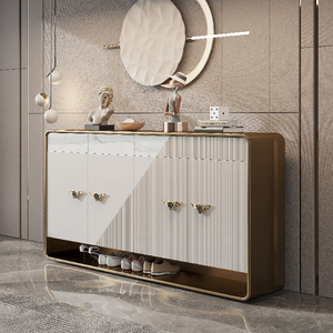 Muebles de gabinete de zapatos funcionales y elegantes hechos a mano con <span class=keywords><strong>madera</strong></span> maciza <span class=keywords><strong>MDF</strong></span> y borde de metal - Product Image 2