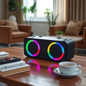 Portable TWS Fonction DJ Surround Stéréo Sans Fil Fort Machine 2 Microphone Karaoké Ensemble Haut-Parleur pour Fête En Plein Air - Product Image 3