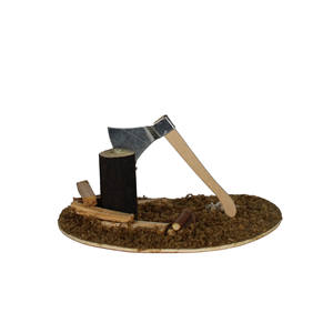 ZICOM Alemania Decoraciones Navideñas Accesorios para Belén 10x8x6 cm Modelo de Hacha de Madera y Metal para Tabla de Cortar 99999-44103101701 - Product Image 1