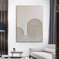 Décorations modernes personnalisées Arche en plâtre Peinture beige pure 3D pour la maison Peinture minimaliste sur toile Logo personnalisé à l'huile Art 3d