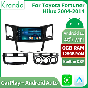 Krando Android 11,0 128G ROM IPS pantalla táctil completa reproductor multimedia para coche para <span class=keywords><strong>Toyota</strong></span> <span class=keywords><strong>Hilux</strong></span> 2004 - 2014 unidad principal Play and Plug - Product Image 2
