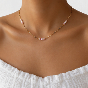 <span class=keywords><strong>Collana</strong></span> a <span class=keywords><strong>Catena</strong></span> in Acciaio Inossidabile 316L Placcato Oro Anti-Appannamento da Donna, con <span class=keywords><strong>Perle</strong></span> di Giada Vintage <span class=keywords><strong>e</strong></span> <span class=keywords><strong>Perle</strong></span> Naturali Miste, Girocollo - Product Image 5