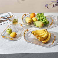 Ensemble de plateaux de service transparents en plastique, 3 pièces, pour fruits, exquis, pour le Ramadan