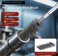 Threaded M6 Stainless Steel Wire Pipe Brush Head for Deep-Hole Cleaning Polishing Rust Removal Sanding (Custom Non-Standard